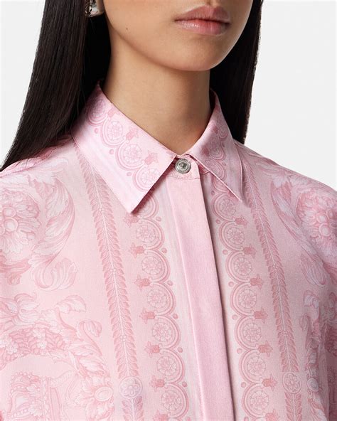 Barocco Silk Shirt Pink,Print 